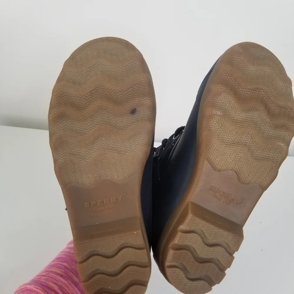 Sperry Navy Gold Quilted Port Boot Size 1M Girls Youth